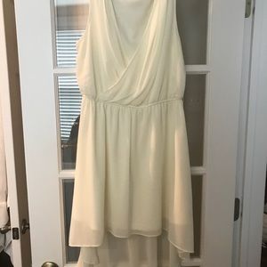 Sleeveless white high low dress